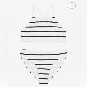 Polo by Ralph Lauren White Black Striped Kids Bikini Size 5T